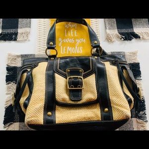 Coach Legacy Straw and Leather Tote